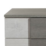 Benzara 2 Drawer Faux Concrete Modern Nightstand with Metal Legs, Dark Gray BM214882 Gray Solid Wood, Metal BM214882