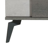 Benzara 2 Drawer Faux Concrete Modern Nightstand with Metal Legs, Dark Gray BM214882 Gray Solid Wood, Metal BM214882