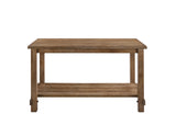 Benzara Counter Height Wooden Dining Table with Open Bottom Shelf, Brown BM214961 Brown Wood BM214961