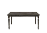 Benzara Rustic Style Wooden Dining Table with Rectangular Top and Turned Legs, Gray BM214963 Gray Wood BM214963