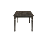 Benzara Rustic Style Wooden Dining Table with Rectangular Top and Turned Legs, Gray BM214963 Gray Wood BM214963