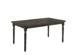 Benzara Rustic Style Wooden Dining Table with Rectangular Top and Turned Legs, Gray BM214963 Gray Wood BM214963