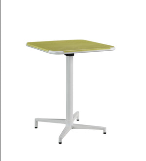Benzara Dual Tone Metal Folding Table with 4 Star Pedestal Base, White and Yellow BM214967 Yellow and White Metal BM214967