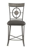 Benzara Counter Height Metal Chair with Geometrical Backrest, Set of 2, Gray BM214970 Gray Wood BM214970