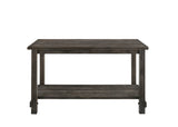 Benzara Counter Height Wooden Dining Table with Open Bottom Shelf, Gray BM214972 Gray Wood BM214972