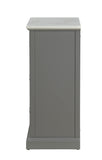 Benzara 3 Drawer Wooden Cabinet with Shutter Design and Marble Top, Gray and White BM214989 Gray and White Wood BM214989