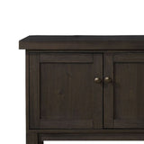 Benzara Transitional Style Server with 3 Doors and Open Bottom Shelf, Brown BM215021 Brown Wood BM215021