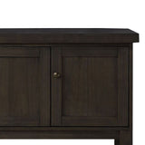 Benzara Transitional Style Server with 3 Doors and Open Bottom Shelf, Brown BM215021 Brown Wood BM215021