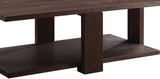 Benzara Contemporary Style Rectangular Coffee Table with Open Bottom Shelf, Brown BM215038 Brown Wood BM215038