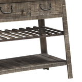 Benzara 1 Drawer and 2 Shelves Reclaimed Wood Console Table with Angled Legs, Gray BM215062 Gray Reclaimed Wood BM215062