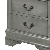 Benzara Wooden Frame Nightstand with 2 Drawers and Bracket Feet, Gray BM215154 Gray Solid Wood and Metal BM215154