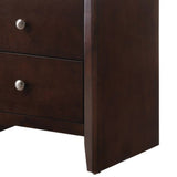 Benzara Grained Wooden Nightstand with 2 Drawers and Sled Base, Cherry Brown - BM215227 BM215227 Brown Solid Wood BM215227