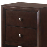 Benzara Grained Wooden Nightstand with 2 Drawers and Sled Base, Cherry Brown - BM215227 BM215227 Brown Solid Wood BM215227