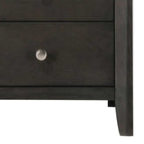 Benzara Grained Wooden Nightstand with 2 Drawers and Sled Base, Gray - BM215228 BM215228 Gray Solid Wood BM215228