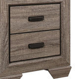 Benzara Grained 2 Drawers Wooden Frame Nightstand with Bracket Feet, Light Brown - BM215241 BM215241 Brown Solid Wood BM215241