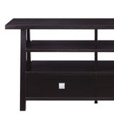 Benzara Transitional Wooden TV Stand with 4 Open Shelves and 2 Drawers, Brown - BM215271 BM215271 Brown Solid Wood BM215271