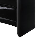 Benzara 5 Drawer Transitional Chest with Metal Knobs, Black BM215277 Black Solid Wood BM215277