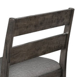 Benzara Transitional Ladder Style High Back Bench with Fabric Padded Seating, Gray BM215318 Gray Solid wood, Faux leather BM215318