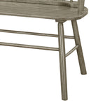 Benzara Transitional Style Curved Design Spindle Back Bench with Splayed Legs,Gray BM215323 Gray Solid wood BM215323