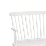 Benzara Transitional Curved Design Spindle Back Bench with Splayed Legs,White BM215324 White Solid wood BM215324