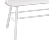 Benzara Transitional Curved Design Spindle Back Bench with Splayed Legs,White BM215324 White Solid wood BM215324