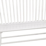 Benzara Transitional Curved Design Spindle Back Bench with Splayed Legs,White BM215324 White Solid wood BM215324