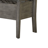 Benzara Ladder Back Design Bench with Lift Top Storage and Sloped Armrests, Gray BM215325 Gray Solid wood BM215325