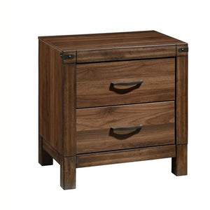 Benzara 2 Drawer Transitional Style Nightstand with Woodgrain Details, Brown BM215328 Brown Solid wood BM215328