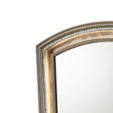 Benzara Transitional Wooden Arch Top Mirror with Molded Details, Champagne Gold - BM215352 BM215352 Gold Solid wood, Mirror BM215352