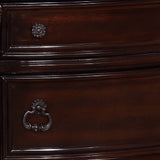 Benzara Wooden Nightstand with Three Spacious Drawers and Bun Feet, Brown BM215400 Brown Solid Wood BM215400