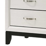 Benzara 2 Drawer Dual Tone Wooden Nightstand with Chamfered Legs, Black and White BM215412 Black and White Solid Wood BM215412