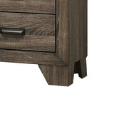 Benzara 2 Drawer Wooden Nightstand with Metal Handles and Bracket Legs, Brown BM215413 Brown Solid Wood BM215413