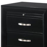 Benzara 2 Drawer Wooden Nightstand with Pull Out Tray and Knob Pulls, Black - BM215426 BM215426 Brown Solid Wood BM215426