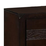 Benzara 2 Drawer Wooden Nightstand with Hexagonal Knobs and Chamfered Feet, Brown BM215430 Brown Solid Wood BM215430