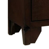 Benzara 2 Drawer Wooden Nightstand with Hexagonal Knobs and Chamfered Feet, Brown BM215430 Brown Solid Wood BM215430