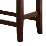 Benzara Wooden Counter Height Bench with Leatherette Seat, Brown BM215452 Brown Solid Wood and Leatherette BM215452