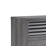 Benzara 2 Drawer Wooden Nightstand with Shutter Design and Bracket Legs, Gray BM215464 Gray Solid Wood BM215464