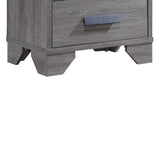 Benzara 2 Drawer Wooden Nightstand with Shutter Design and Bracket Legs, Gray BM215464 Gray Solid Wood BM215464