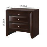 Benzara Wooden Nightstand with Two Drawers and Pull Out Tray, Walnut Brown BM215465 Brown Solid Wood BM215465