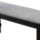 Benzara Dual Tone Fabric Upholstered Bench with Block Legs, Black and Light Gray BM215473 Black and Gray Solid Wood and Fabric BM215473