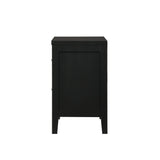 Benzara 2 Drawer Transitional Style Nightstand with Metal Knob Pulls, Black BM215499 Black Solid wood, Veneer BM215499