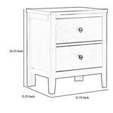 Benzara 2 Drawer Transitional Style Nightstand with Metal Knob Pulls, Black BM215499 Black Solid wood, Veneer BM215499