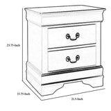 Benzara Wooden Nightstand with Two Drawers and Bracket Feet, Black BM215578 Black Solid Wood BM215578