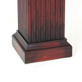 Benzara Square Shaped Column Pedestal with Reeded Design, Brown BM215617 Brown Solid wood BM215617