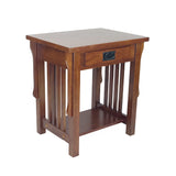 Benzara 1 Drawer Wooden Nightstand with Slatted Sides and Open Bottom Shelf, Brown BM215621 Brown Solid wood BM215621