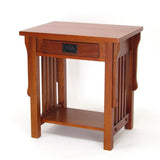 Benzara 1 Drawer Wooden Nightstand with Slatted Sides and Open Bottom Shelf, Brown BM215621 Brown Solid wood BM215621