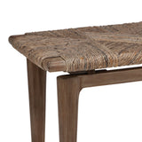 Benzara Transitional Style Wooden Bench with Handwoven Top, Brown BM215783 Brown Solid Wood, Plywood, MDF BM215783