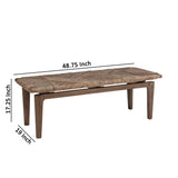 Benzara Transitional Style Wooden Bench with Handwoven Top, Brown BM215783 Brown Solid Wood, Plywood, MDF BM215783