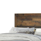 Benzara Contemporary Eastern King Bed with Rustic Details, Dark Brown BM215788 Brown Paper Veneer, Solid Wood BM215788