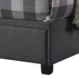 Benzara Fabric Upholstered Full Size Wooden Storage Bed with Nailhead Trims, Gray BM215861 Gray Wood and Fabric BM215861